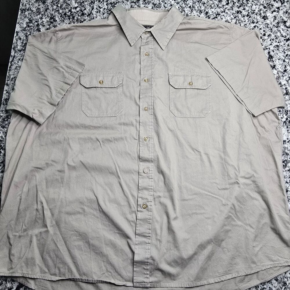 Wrangler Men's 3XL Beige Button Up Short Sleeve Shirt
